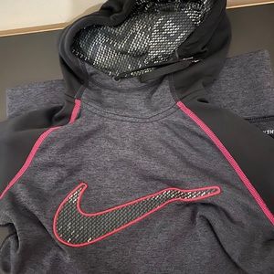 Nike black and pink hoodie